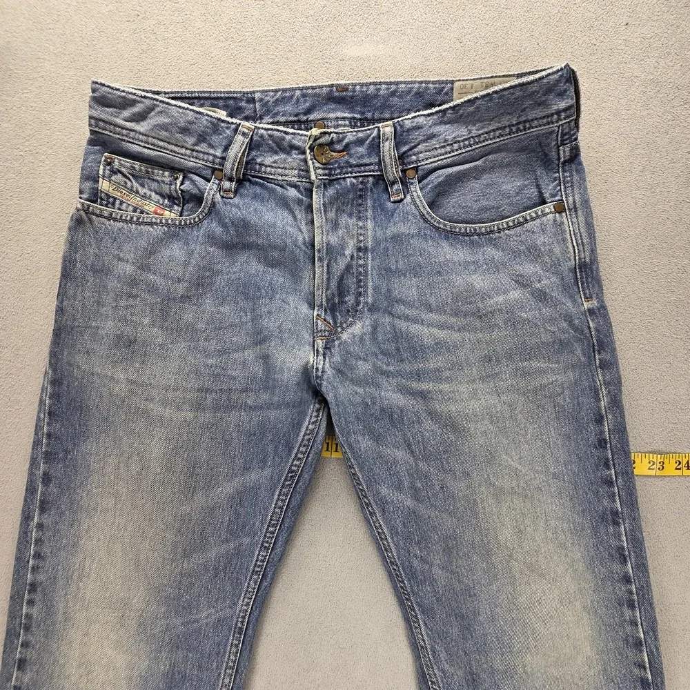 Diesel Jeans Mens 31x30 Blue Larkee Regular Straight Distressed Button Fly 0800Z
